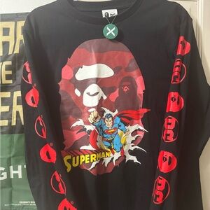 Bape x Superman Black Long Sleeve Tee